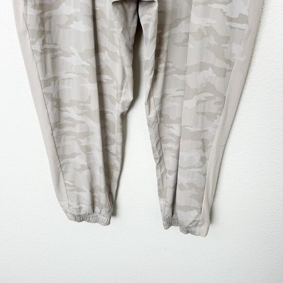 [Athleta] Brooklyn Camo Jogger Pants Abalone Tan Elastic Waist Loungewear - Picture 7 of 11